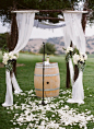 Soft and rustic ceremony altar