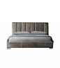 RH Modern Leather Platform Bed