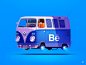 Hello Behance illustration icon servin logo t1 volkswagen vw hello car bus behance