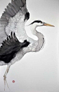 Gray Heron, 150x100 cm