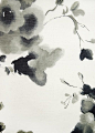 Mandarin Flowers Fabric Cream Linen fabric with  mandarin leaf design in black watercolour.