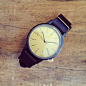 【冲钻特价】KOMONO MAGNUS BLACK GOLD 复古 真皮 NATO 手表的图片
