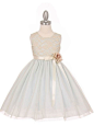 Elegant Contrast 3D Stretch Lace Tulle Flower Girl Dress