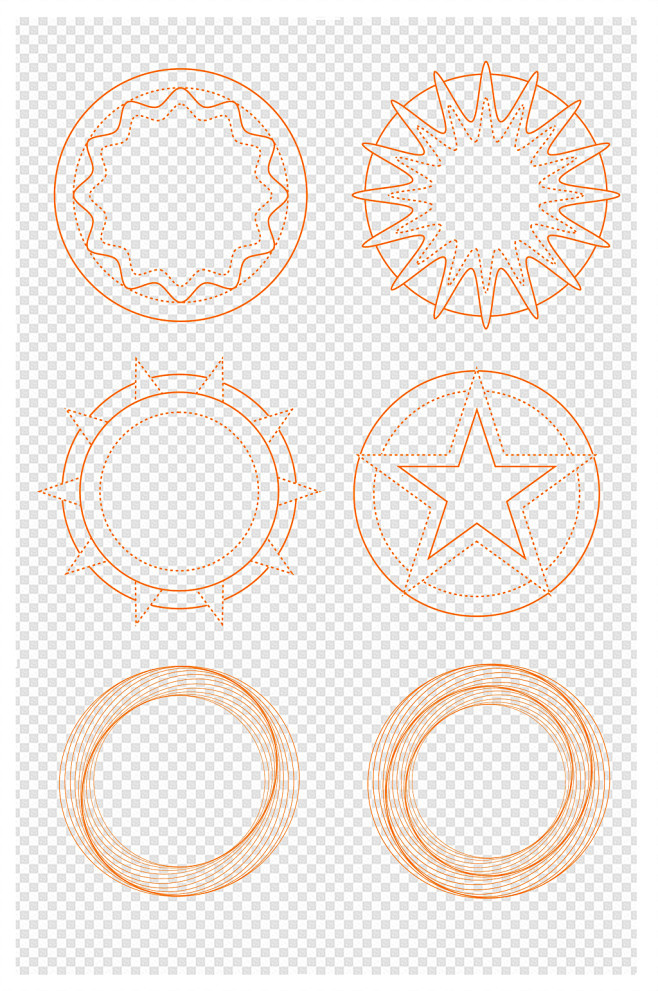 异能魔法科技圆形星形装饰边框纹样