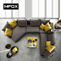 MFOX高档组合现代客厅沙发大户型北欧简约U型时尚布艺沙发8005
