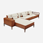 Sofa Sellier 2-seater with chaise lounge - front