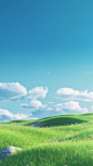 landscape 3d background animated, grass, landscape-focused, sky-blue, hazy, landscape inspirations