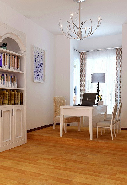 简单的书房装饰，宽敞的办公空间