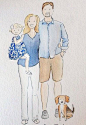 Custom Watercolor Portrait Family with by LoveDesignStudio