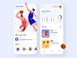 NBA Statistics App colors minimal sport app dashboard illustration nba statistics ui clean