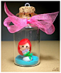 Clay Ariel the Little Mermaid in a jar - An adorable party decoration - Theme your next family movie night with this tip from Southern Outdoor Cinema.