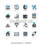 Financial investment icons reflection theme - stock vector