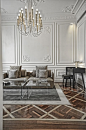 oooh this is just fabulous. Living Rooms to Luxuriate In: on the grey sofa under the chandelier.: