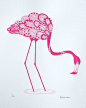 Screen print pink flamingo 