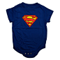 预订美国正版superman超人logo婴儿宝宝连体衣