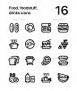 Food, Foodstuff, Drinks Icons for Web and Mobile Design Pack 1