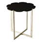 Arteriors - Hayden Side Table - Bring a new kind of flower power to your favorite setting. A black marble top cut to resemble a simple bloom rests neatly in a silvered, slim-legged base.