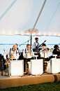 A jazz band heats up the night for this classic outdoor wedding by the bay.: 