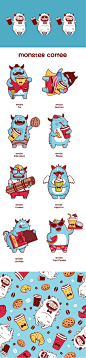 Monsters coffee : characters for coffee shopEkaterinburg city