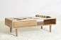 北欧风格丨日式家具无印良品宜家纯实木白橡木清新简约木茶几7737的图片