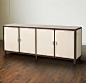 Frank 4-Door Walnut and Vellum Side Board - Desks, Cabinets, Bookcases - Collection - Mattaliano