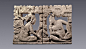 墨西哥Amparo美术馆藏公元600-900年玛雅石刻, 右侧盘坐的国王和左侧的女性侍臣. 国王的脏辫发型很酷！ ​​​​