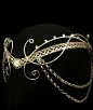 精灵头饰medieval moonstone Hobbit Arwen headdress silver elven tiara circlet Swarovski