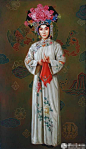 姜迎久油画人物：京剧系列作品 ——四郎探母 150*85cm  2009。#京剧戏服# #古装美人# #梦回古代# @予心木子