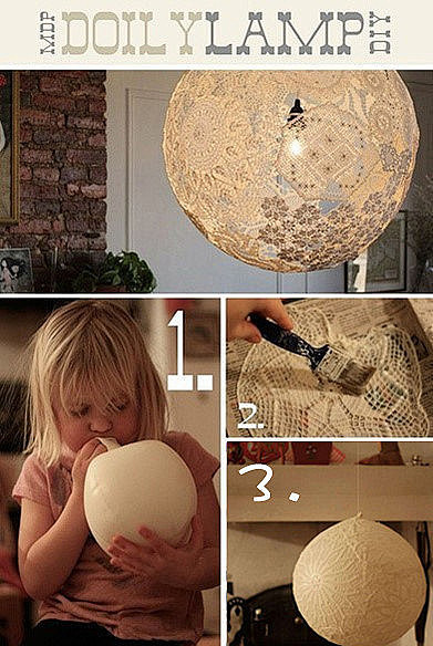 动手做个个性灯罩吧~材料会用到气球，胶水...
