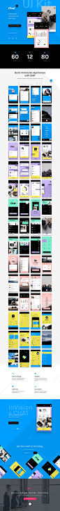 #APP模板#
蓝紫绿红黄强色彩感聊天app UI sketch psd源文件模板设计