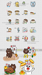 5900张Line风格表情人物设定图片 韩国游戏q版卡通角色 布朗熊-淘宝网