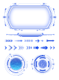 科技UI元素几何边框标题内容框箭头素材