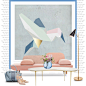 A home decor collage from January 2016 featuring marble coffee table, bird wall art and blue home decor. Browse and shop related looks.