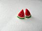 Watermelon Studs,Watermelon Slice Earrings, Watermelon Jewelry Studs, Summer Studs, Fruit Stud Earrings