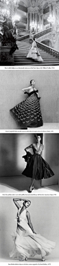 【摄影】英国版《VOGUE》2013年1月号回顾了从1950年代以来，Dior品牌在该杂志上刊出的一些经典礼服摄影作品。