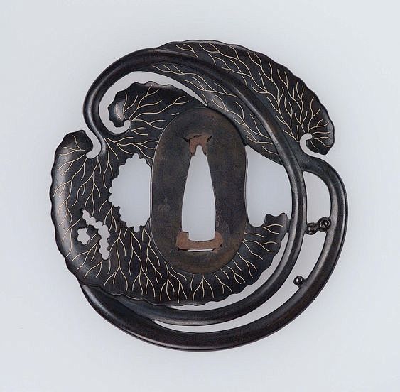 Tsuba with design of...