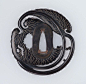 Tsuba with design of two leaves  Japanese Edo period early to mid-19th century  DIMENSIONS Overall: 7.2 x 6.9 x 0.4 cm (2 13/16 x 2 11/16 x 3/16 in.)  ACCESSION NUMBER 11.12119  MEDIUM OR TECHNIQUE Main material: shakudo; other metals: gold; copper sekiga