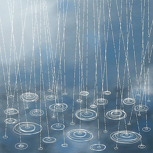 O、雨、画、插画、艳阳天