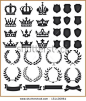 Wreaths and crowns - stock vector: 