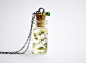 Babys Breath Pressed Flower Vial Pendant by ChristinaHutch