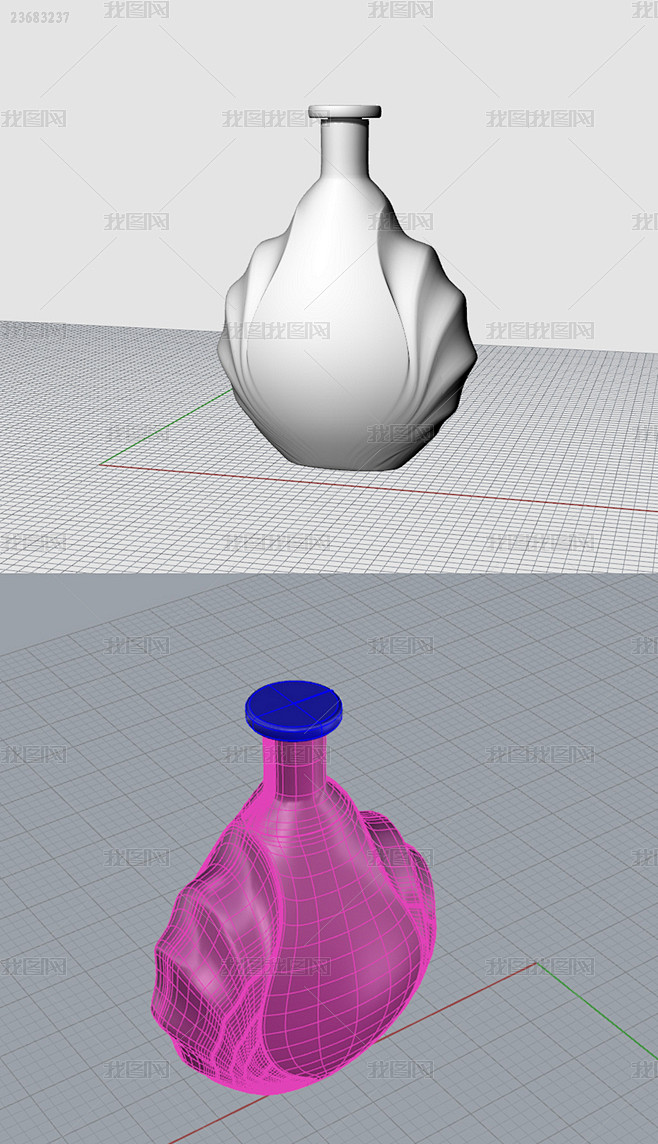异形创意香水瓶子犀牛模型3D模型obj模...