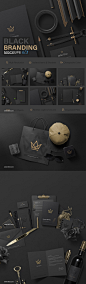 Black Branding Mockups 黑色文具菜单标签徽标元素高分辨率psd文件场景品牌样机_样机_乐分享素材网_psd素材_平面素材_png素材_免费素材_素材共享平台