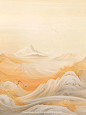 东方美学-国色橙|国风山水风景背景图