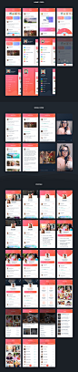 #APP模板#
红色柔和色调首页聊天常用分类APP UI sketch源文件模板设计-2