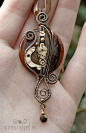 OOAK Brown steampunk pendant 