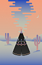 Tipi ritual : "Tipi ritual", part of a serie made on illustrator.