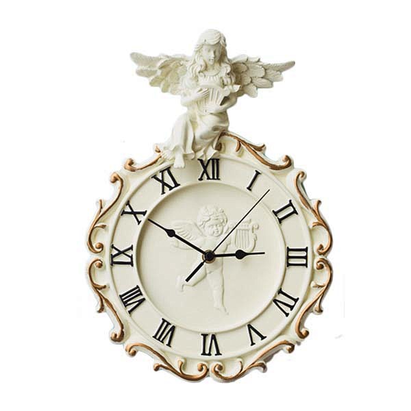 欧式时尚静音树脂创意天使挂钟