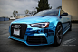 Chrome blue Audi RS5 wrapped by Impressive Wrap