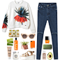 #weekday #stylemoi  #celine  #charlotterusse #croptop  #sweater #flower #floralprint  #whhite #orange #green #blue #dark #denim #jeans #long #sleeves #sunglasses #nailpolish #butter #food #urban  #casual  #comfy  #outfit