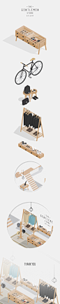 The Gentlemen Store : Another isometric illustration personal project, but this time I made it more minimalistic and more detail on each objects.